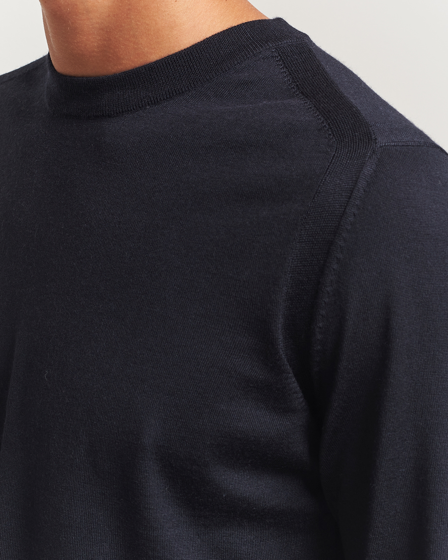 Herre | Gensere | BOSS CAMEL | Overo Wool/Cashmere Knitted Sweater Dark Blue