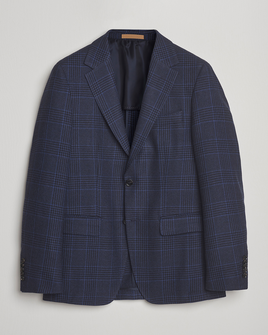 Herre | Dressjakker | BOSS CAMEL | Jeff Wool Checked Blazer Dark Blue