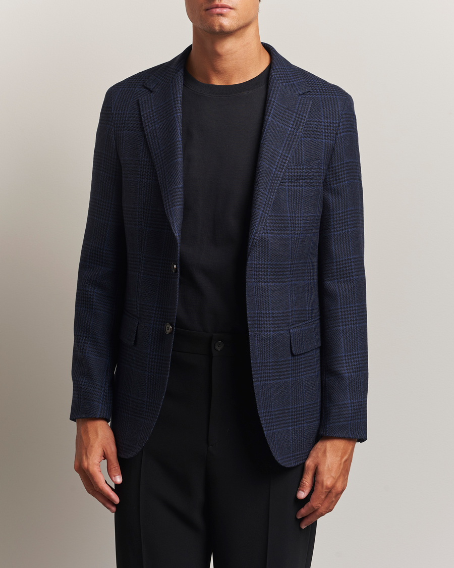 Herre | Dressjakker | BOSS CAMEL | Jeff Wool Checked Blazer Dark Blue