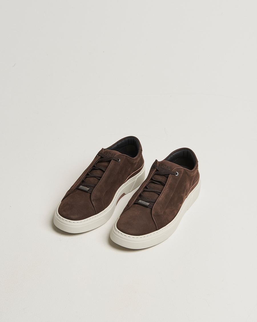 Herre | Sneakers | BOSS CAMEL | Gary Nubuck Sneaker Dark Brown