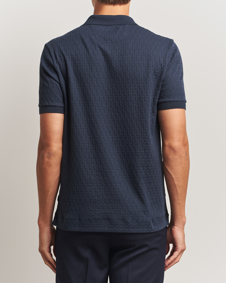Herre | Pikéer | BOSS CAMEL | Parson Structured Open Collar Polo Dark Blue