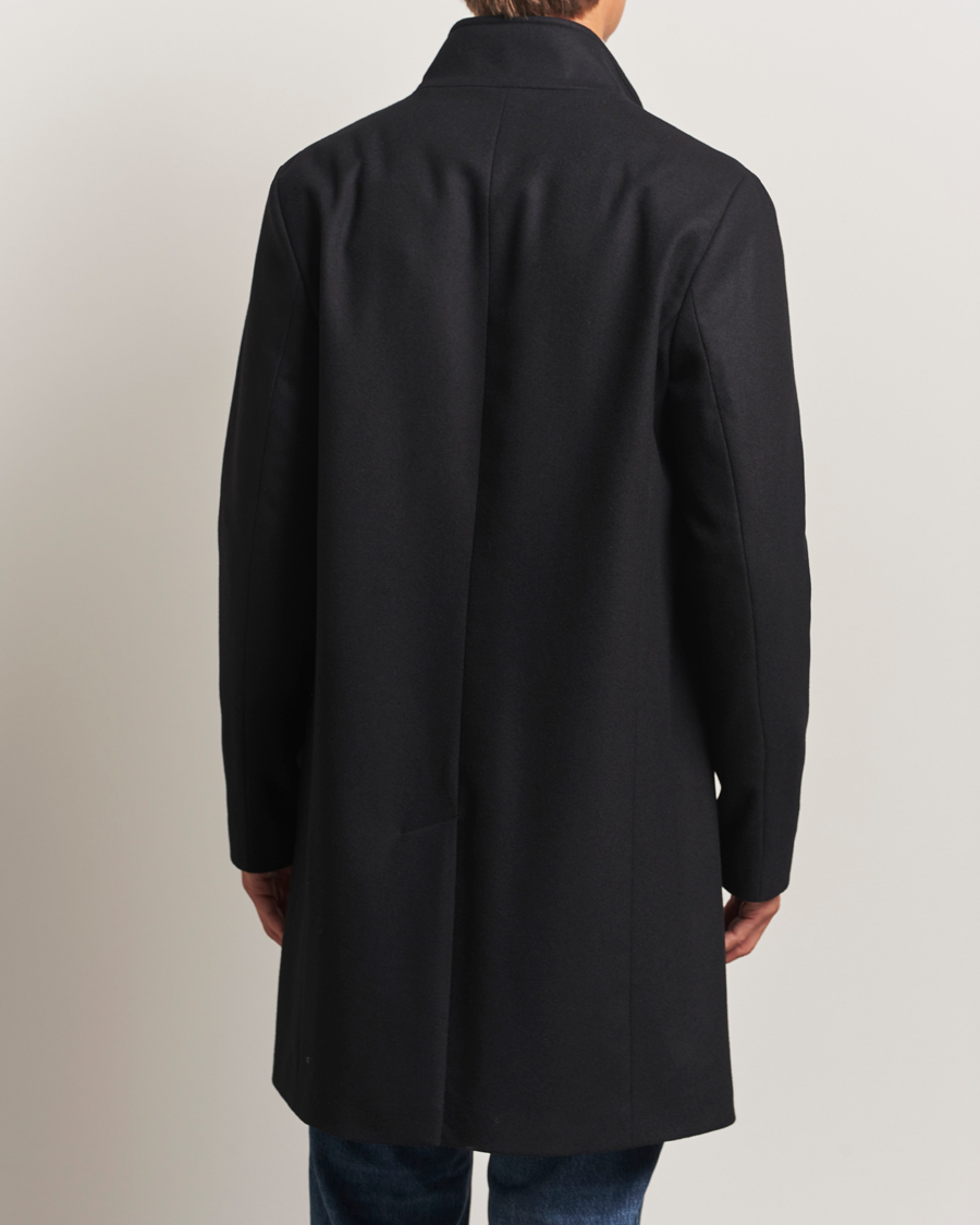 Herre | Jakker | J.Lindeberg | Jesse Stand Up Wool Melton Coat Black