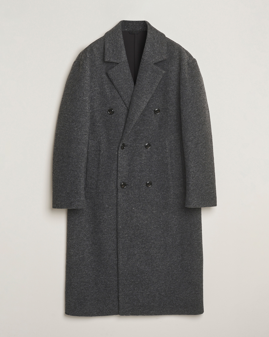 Herre | Jakker | J.Lindeberg | Willy Bonded Wool Coat Dark Grey Melange