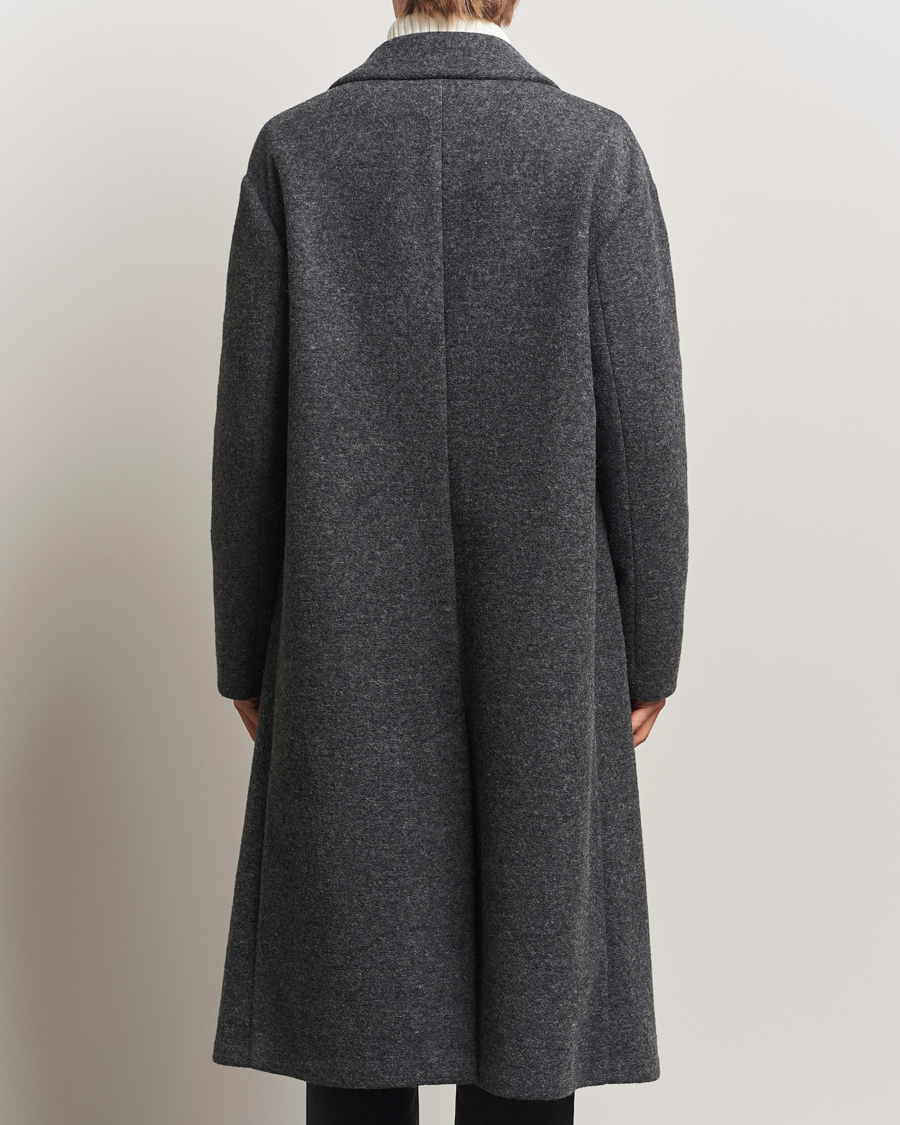 Herre | Jakker | J.Lindeberg | Willy Bonded Wool Coat Dark Grey Melange