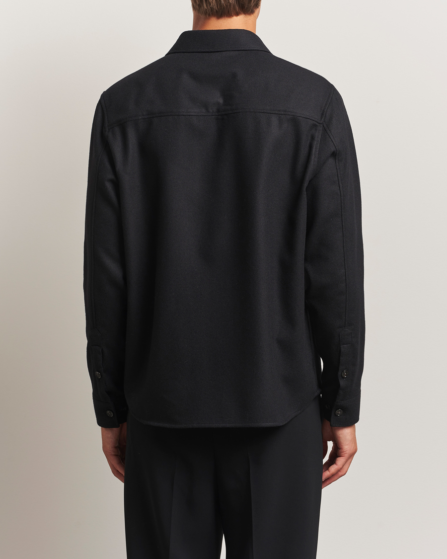 Herre | Skjorter | J.Lindeberg | Flat Wool Overshirt Black