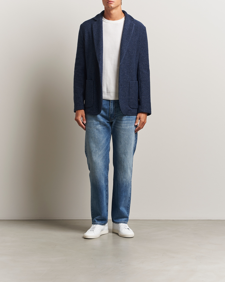 Herre | Dressjakker | J.Lindeberg | Calvon Wool Knitted Blazer Vintage Indigo