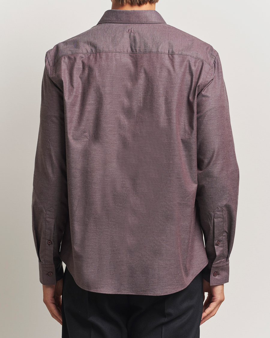 Herre | Skjorter | J.Lindeberg | Slim Fit Light Flannel Shirt Huckleberry