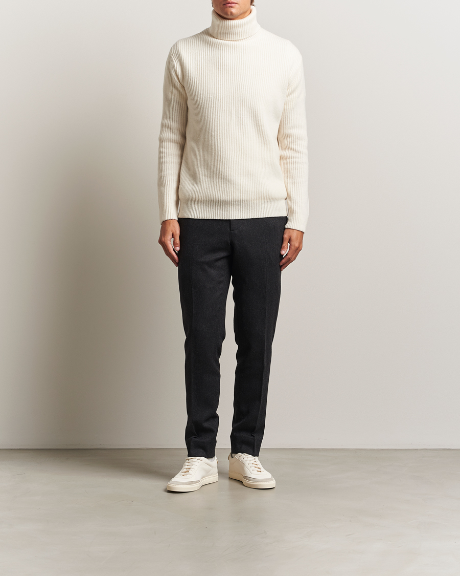 Herre | Bukser | J.Lindeberg | Soren Cash Stretch Flannel Trousers Dark Grey Melange