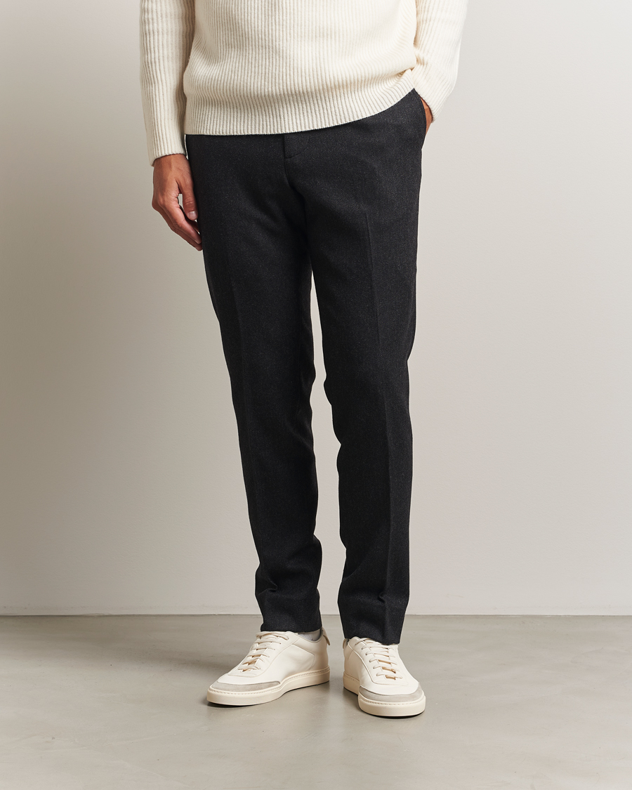 Herre | Bukser | J.Lindeberg | Soren Cash Stretch Flannel Trousers Dark Grey Melange