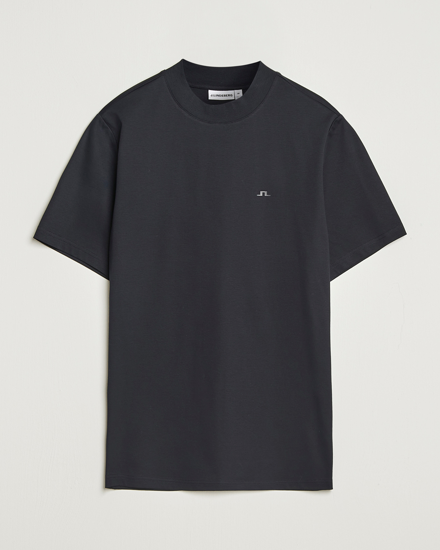 Herre | T-Shirts | J.Lindeberg | Ace Mock Neck T-Shirt Black