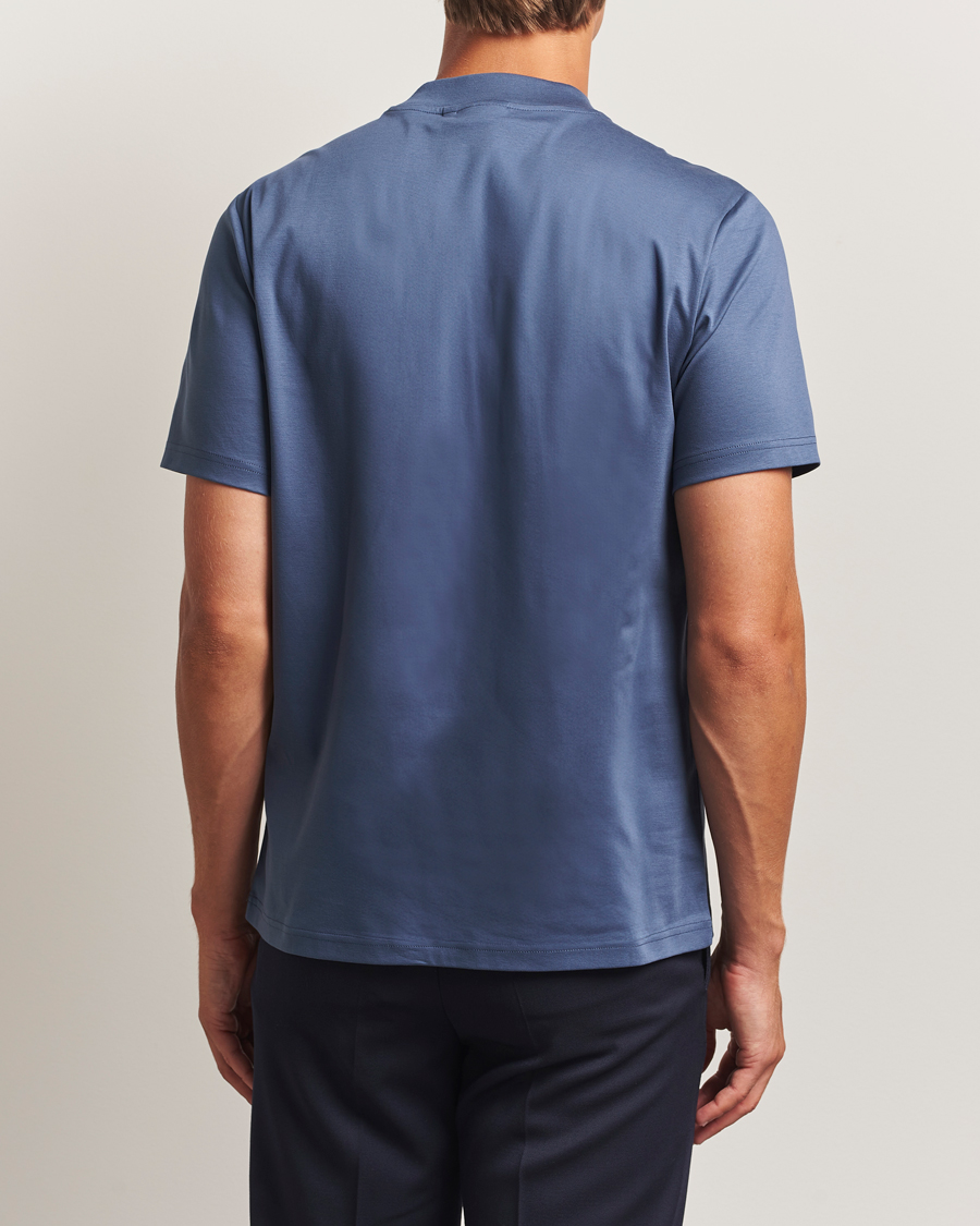 Herre | T-Shirts | J.Lindeberg | Ace Mock Neck T-Shirt Vintage Indigo