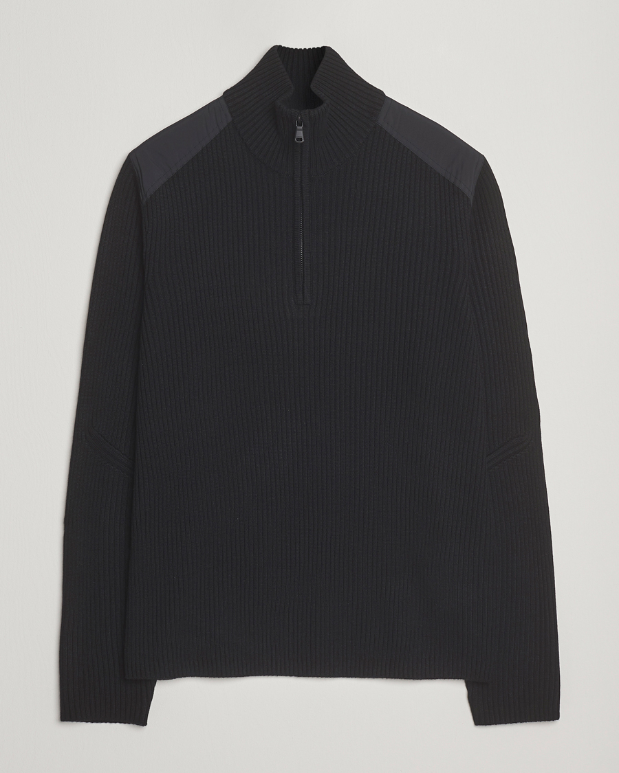 Herre | Gensere | J.Lindeberg | Martin Knitted Hybrid Half Zip Black