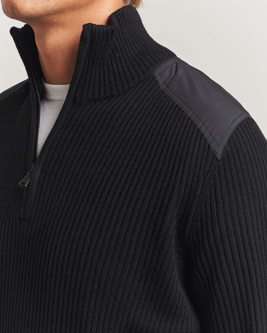 Herre | Gensere | J.Lindeberg | Martin Knitted Hybrid Half Zip Black