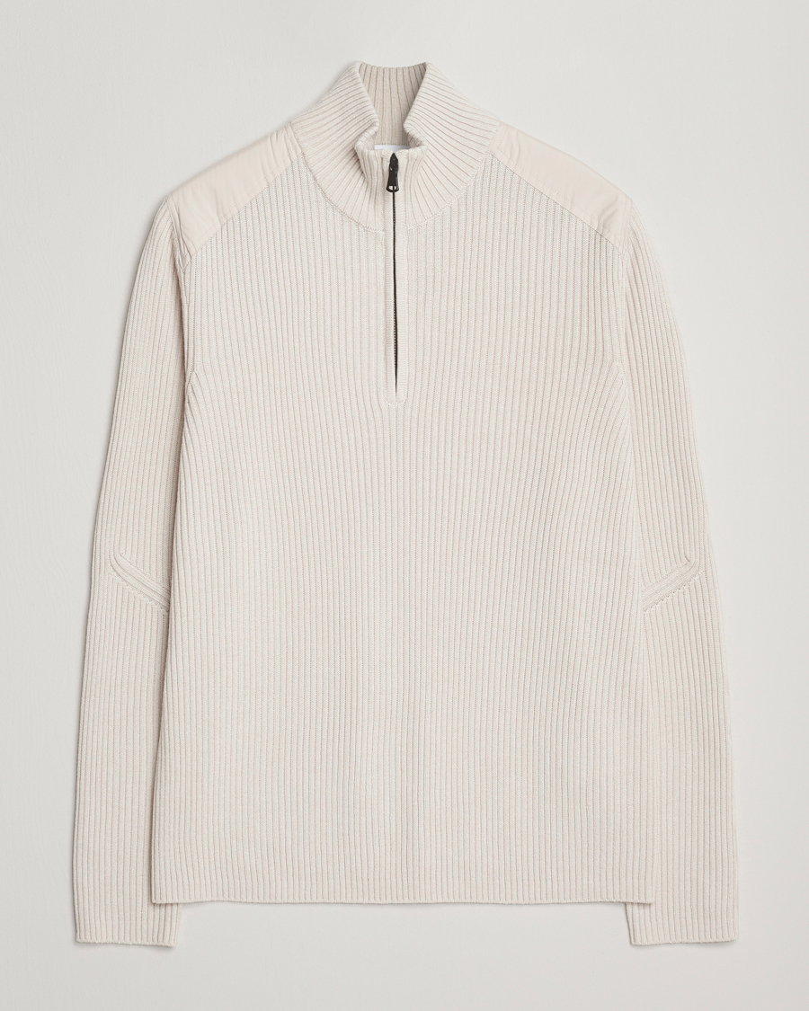 Herre | Gensere | J.Lindeberg | Martin Knitted Hybrid Half Zip Moonbeam