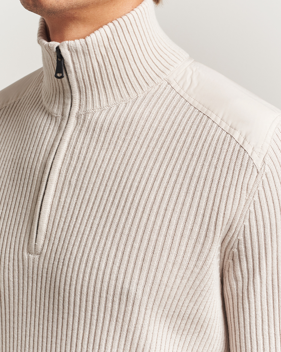 Herre | Gensere | J.Lindeberg | Martin Knitted Hybrid Half Zip Moonbeam
