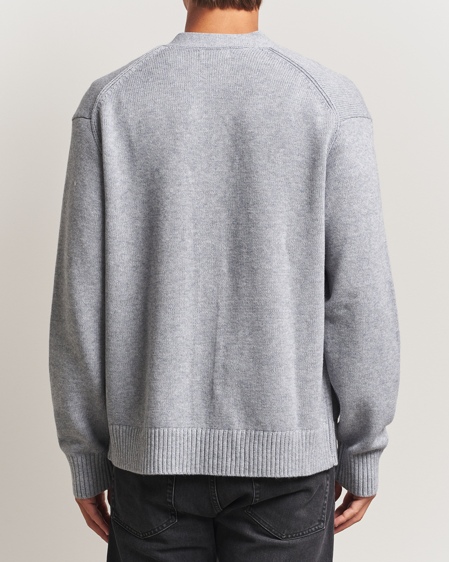 Herre | Gensere | J.Lindeberg | Eddy Wool/Cotton Knitted Cardigan Light Grey Melange