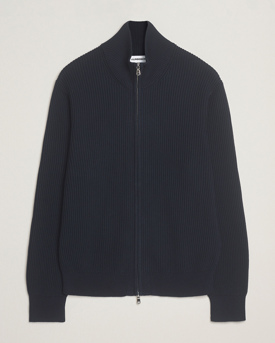 Herre | Gensere | J.Lindeberg | Alexis Cotton Full Zip Navy