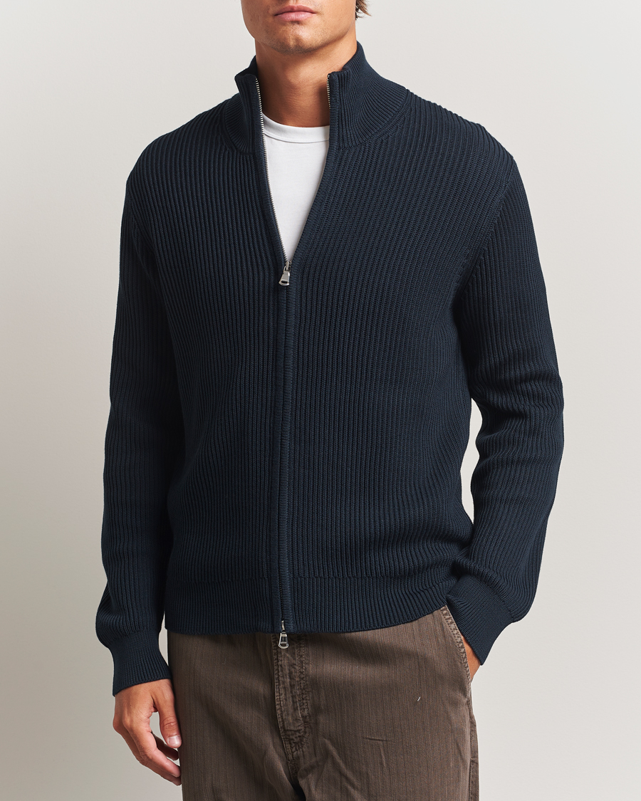 Herre | Gensere | J.Lindeberg | Alexis Cotton Full Zip Navy