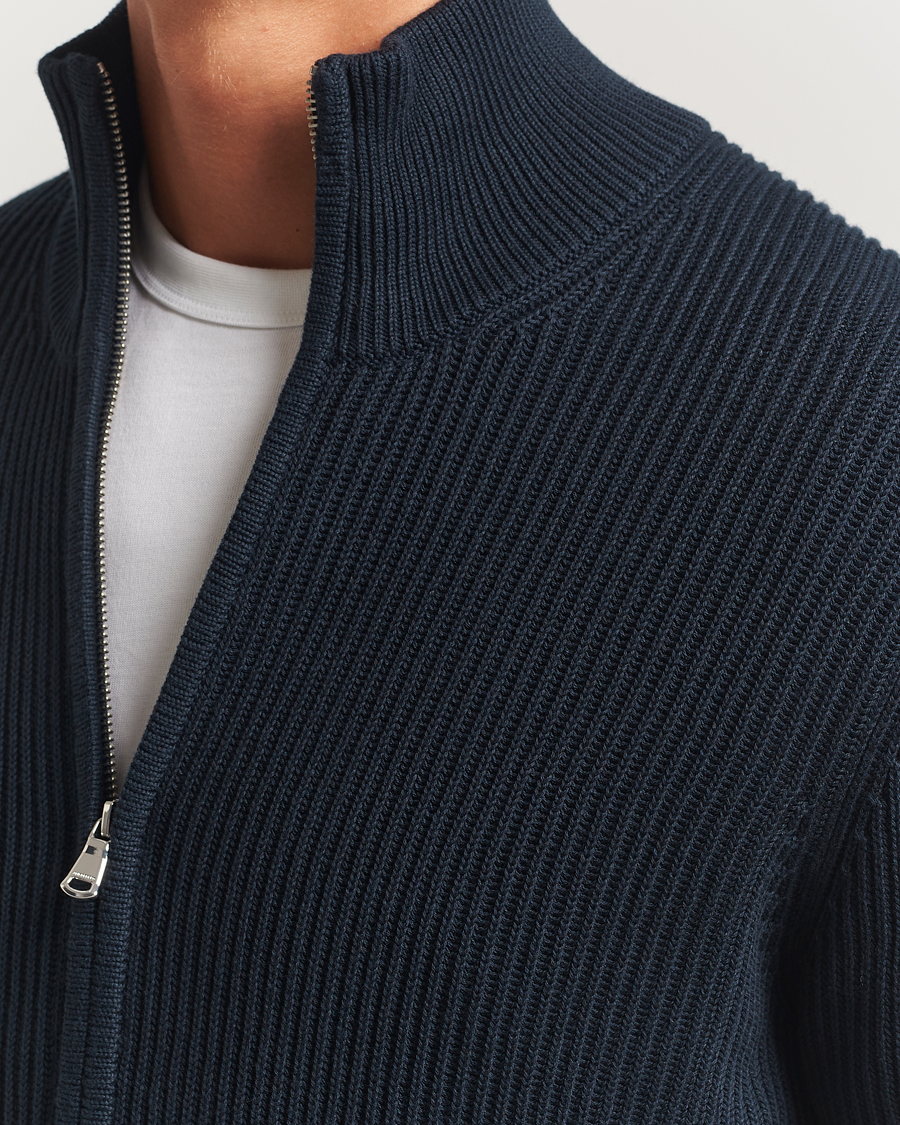 Herre | Gensere | J.Lindeberg | Alexis Cotton Full Zip Navy