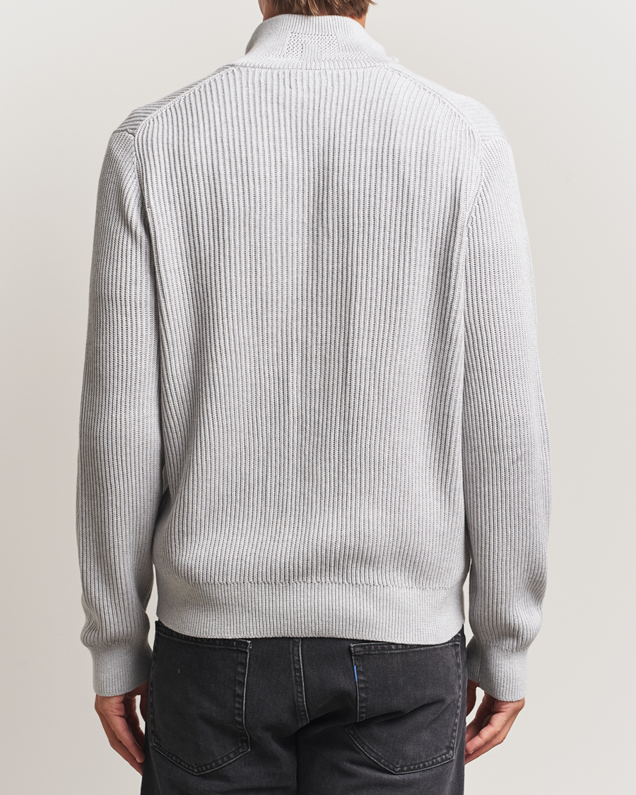 Herre | Gensere | J.Lindeberg | Alexis Cotton Full Zip Light Grey Melange