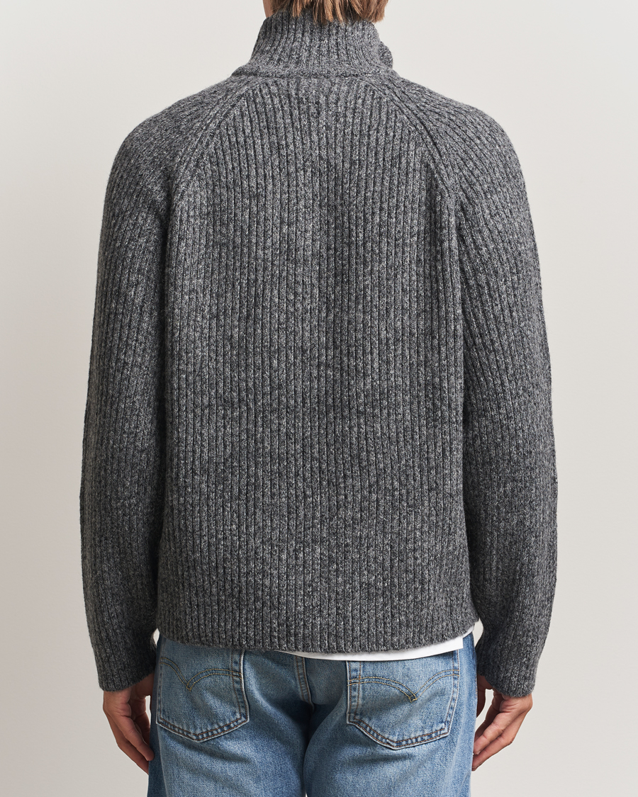 Herre | Gensere | J.Lindeberg | Victor Wool Half Zip Dark Grey Melange