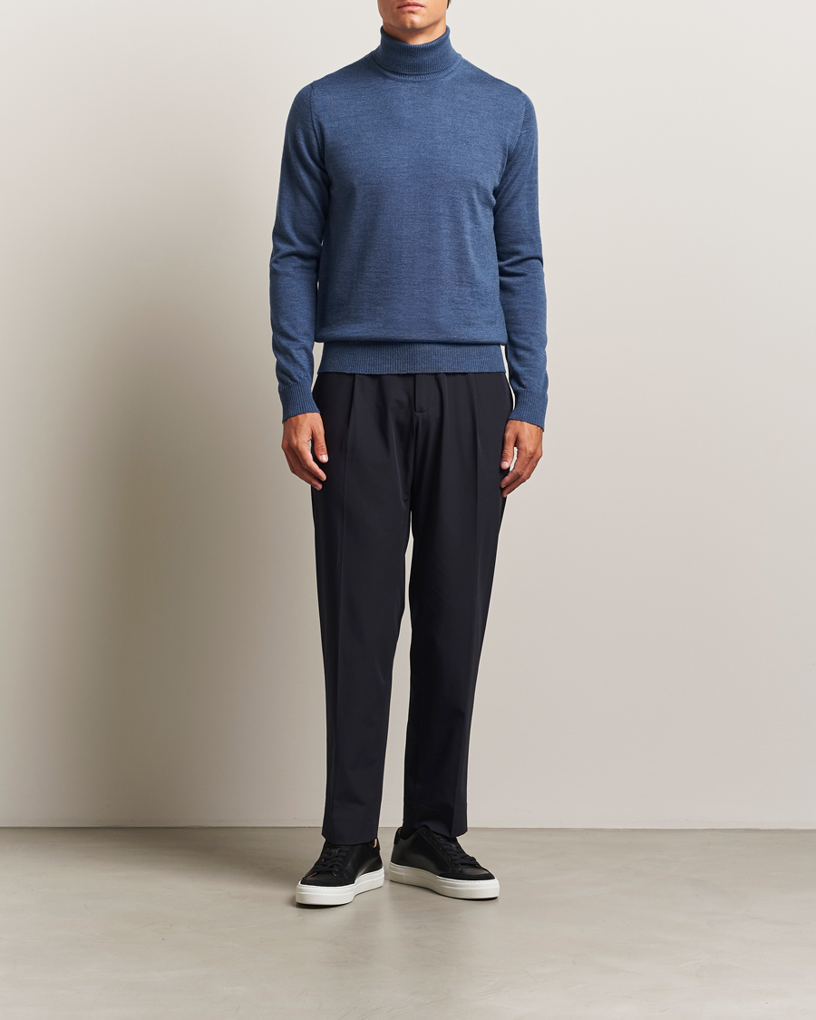 Herre | Gensere | J.Lindeberg | Kaden Merino Turtleneck Vintage Indigo Melange