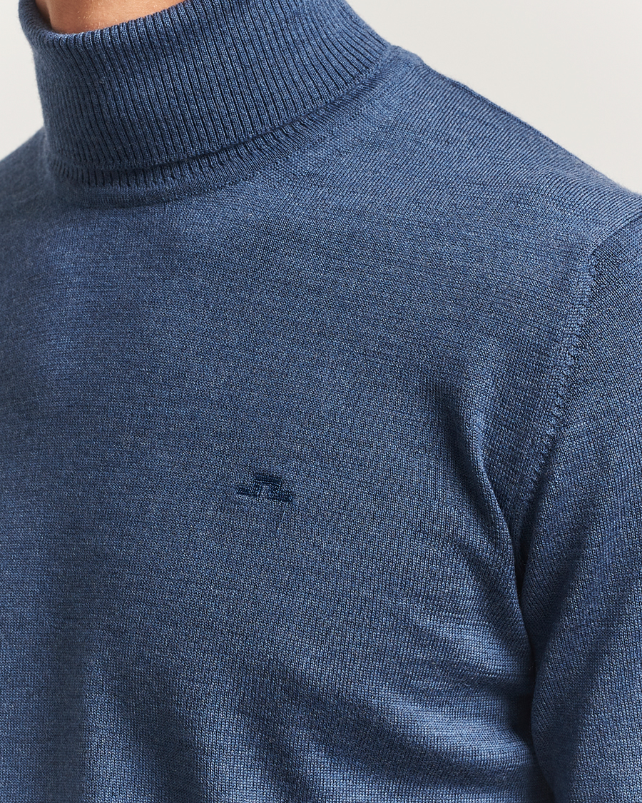 Herre | Gensere | J.Lindeberg | Kaden Merino Turtleneck Vintage Indigo Melange