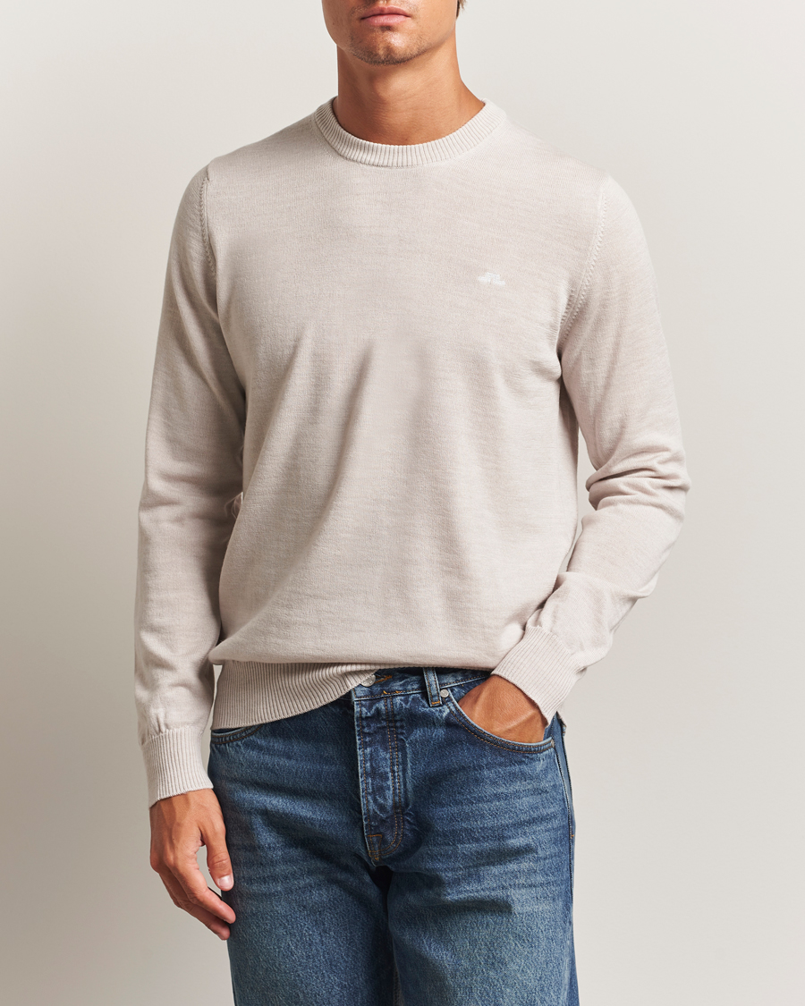 Herre | Gensere | J.Lindeberg | Keane Merino Crew Neck Moonbeam Melange