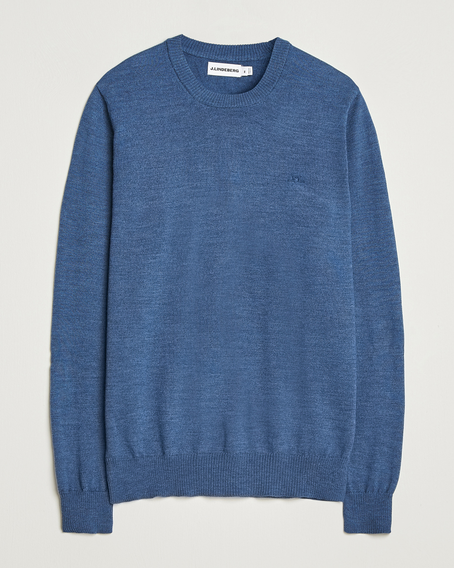 Herre | Gensere | J.Lindeberg | Keane Merino Crew Neck Vintage Indigo