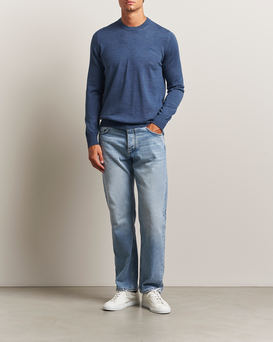 Herre | Gensere | J.Lindeberg | Keane Merino Crew Neck Vintage Indigo