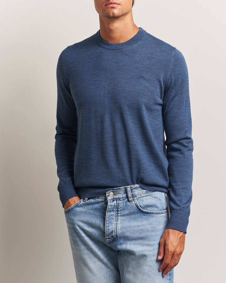 Herre | Gensere | J.Lindeberg | Keane Merino Crew Neck Vintage Indigo