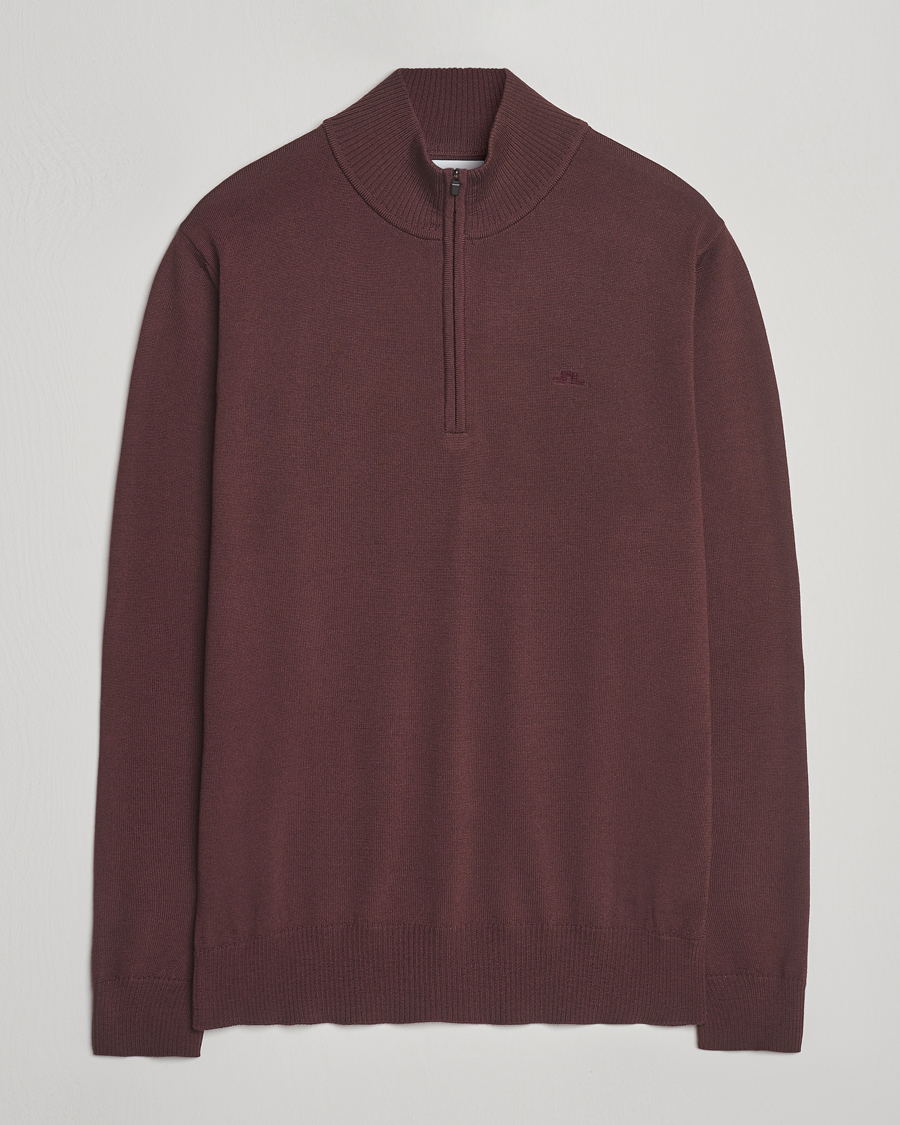 Herre | Gensere | J.Lindeberg | Kiyan Merino Half Zip Huckleberry