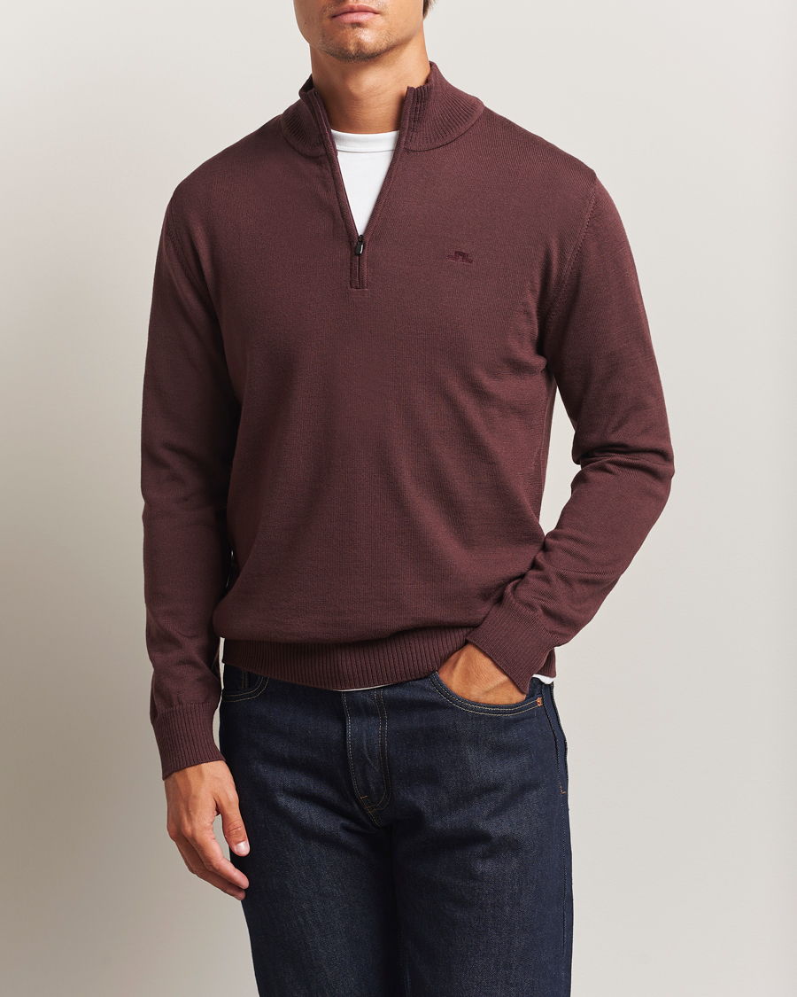 Herre | Gensere | J.Lindeberg | Kiyan Merino Half Zip Huckleberry