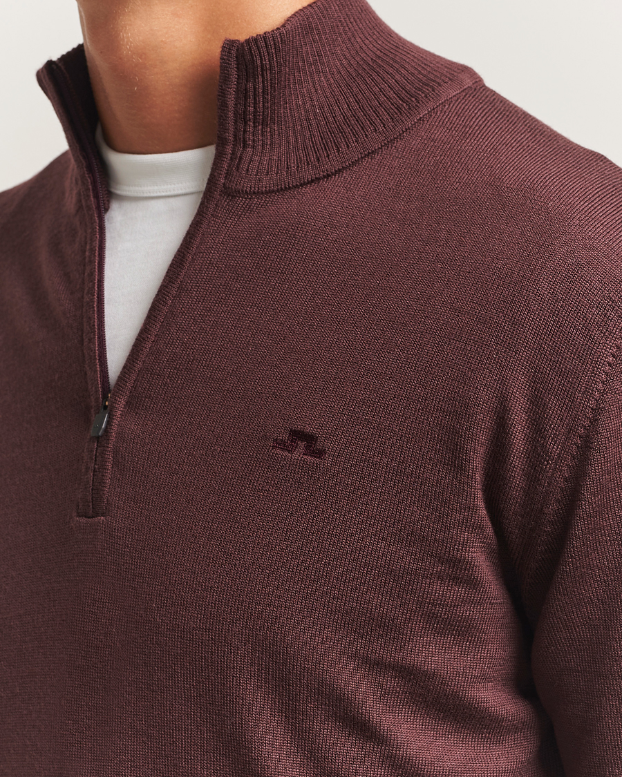 Herre | Gensere | J.Lindeberg | Kiyan Merino Half Zip Huckleberry
