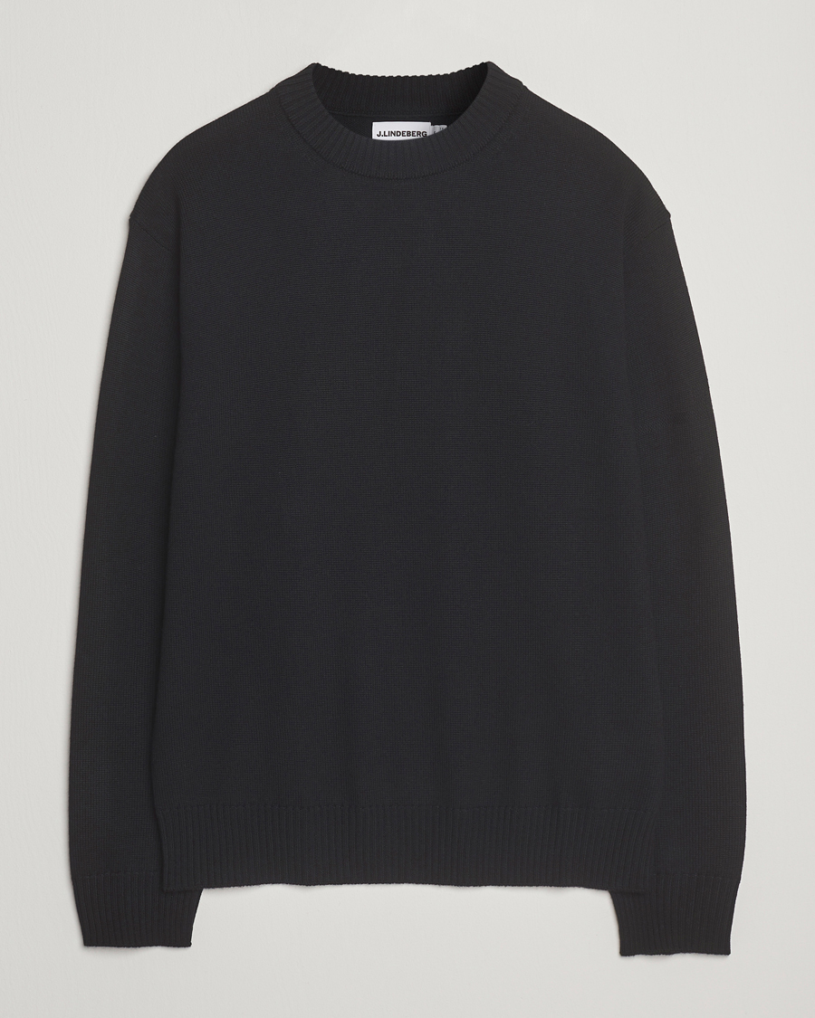Herre | Gensere | J.Lindeberg | Kino Merino Crew Neck Black