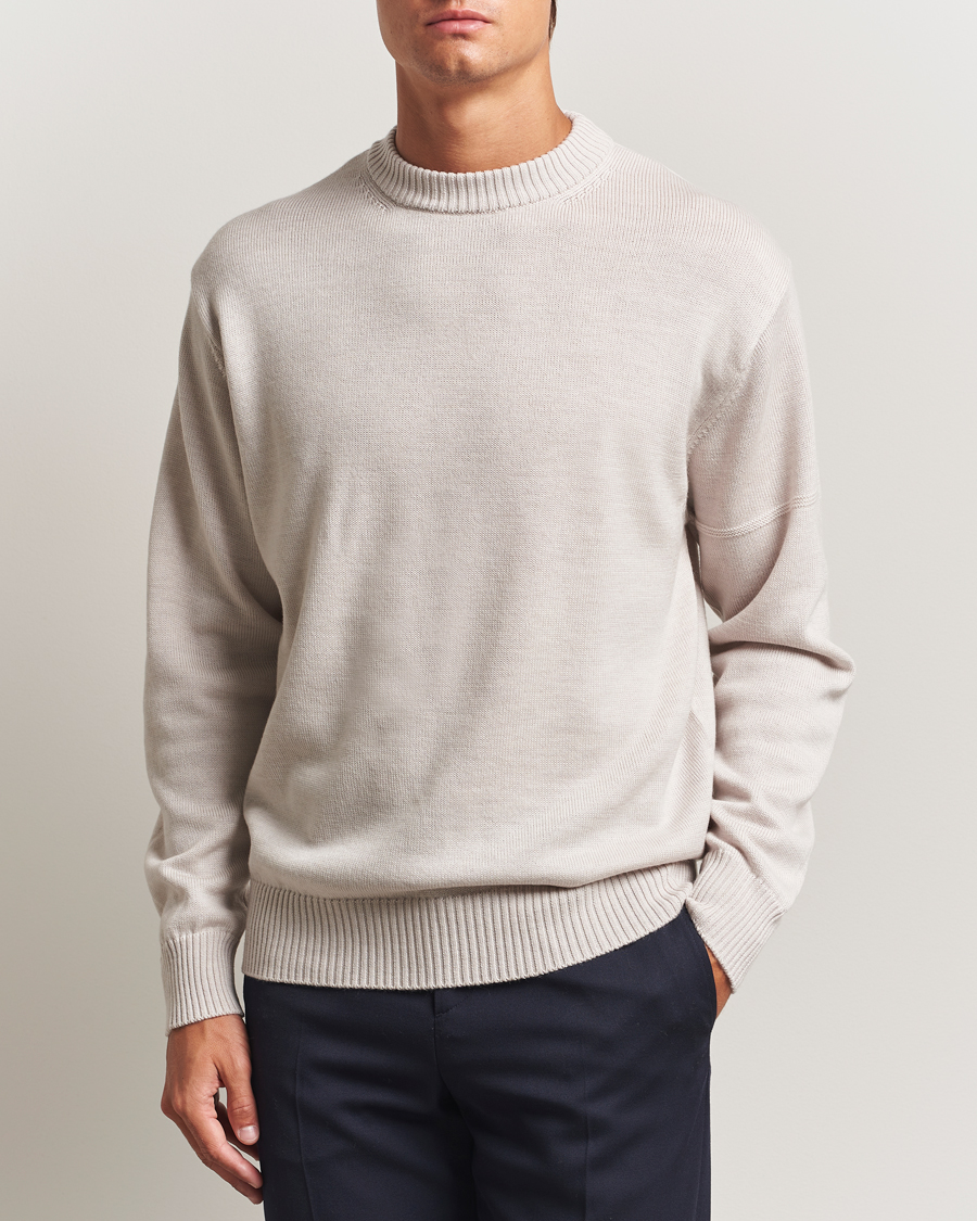 Herre | Gensere | J.Lindeberg | Kino Merino Crew Neck Moonbeam Melange