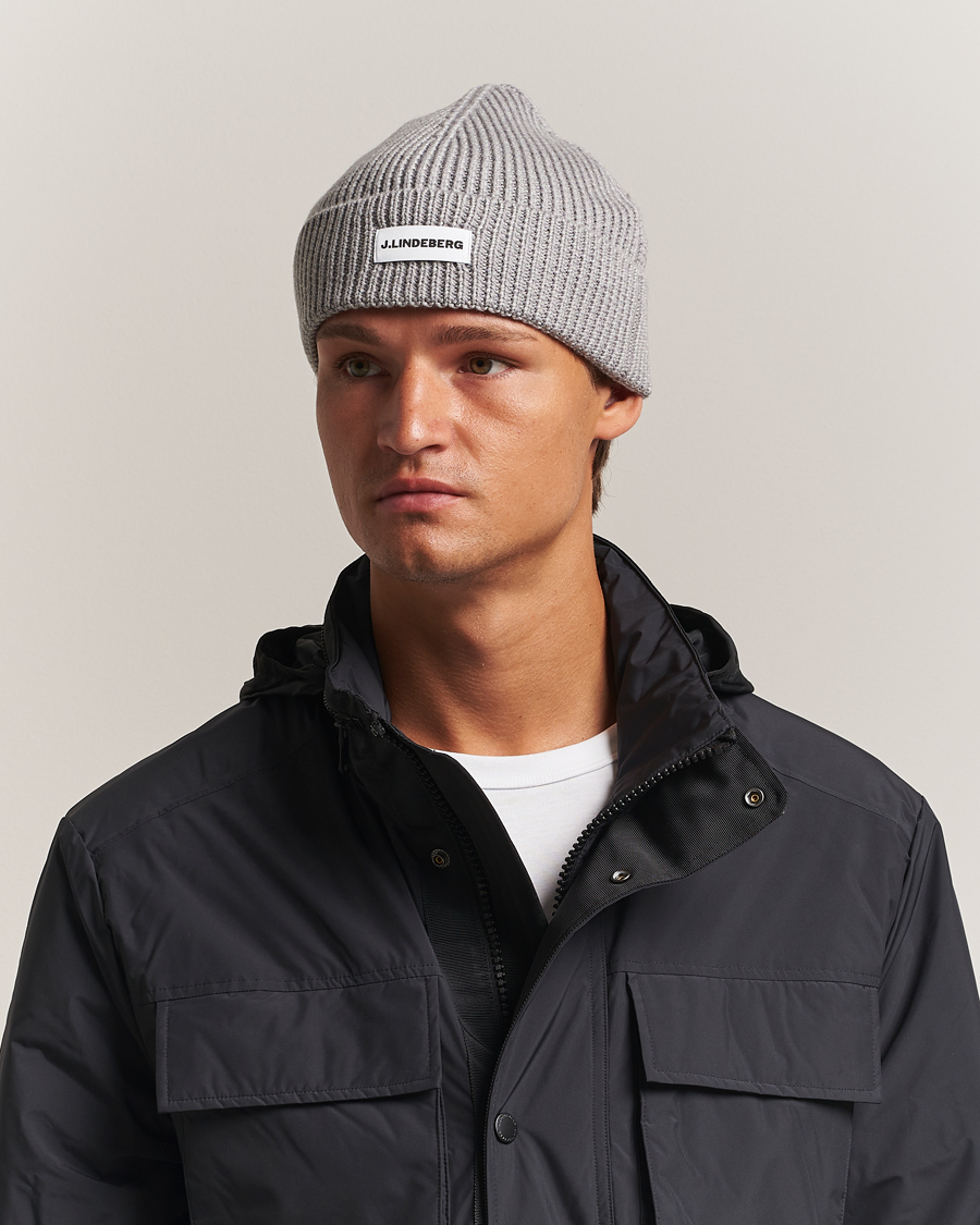 Herre | Luer | J.Lindeberg | Juan Merino Beanie Light Grey Melange