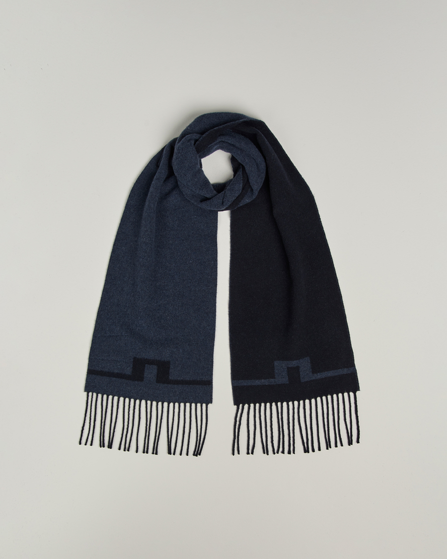 Herre | Skjerf | J.Lindeberg | Champ Wool Doublefaced Scarf Navy