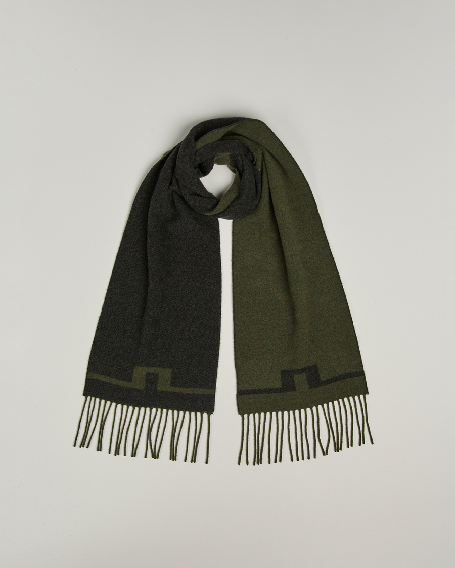 Herre | Skjerf | J.Lindeberg | Champ Wool Doublefaced Scarf Forest Green
