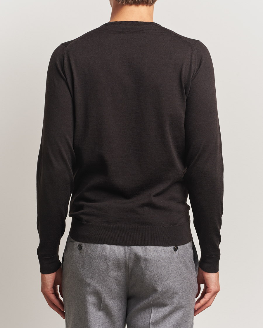 Herre | Gensere | John Smedley | Lundy Extra Fine Merino Crew Neck Faulkner Brown