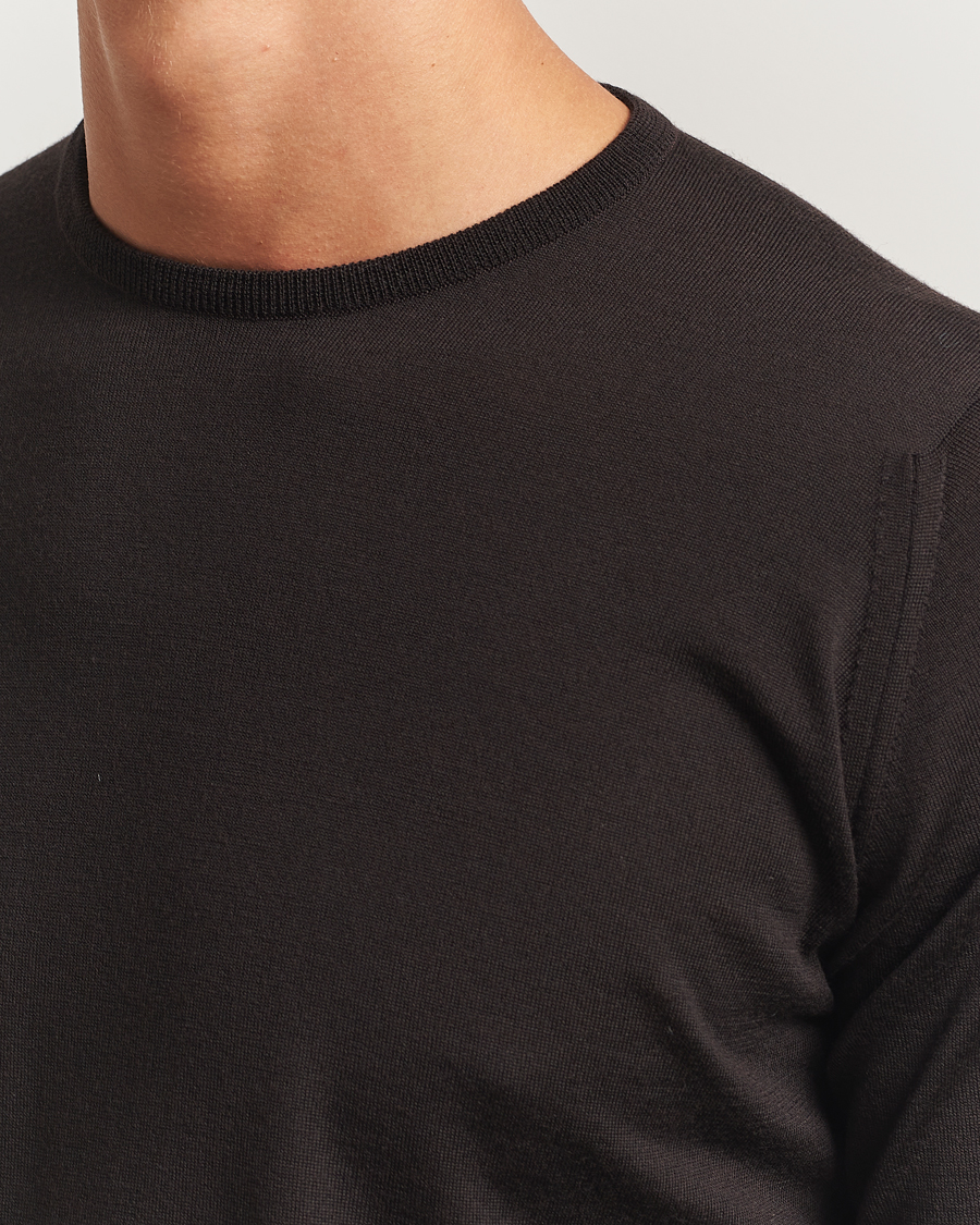 Herre | Gensere | John Smedley | Lundy Extra Fine Merino Crew Neck Faulkner Brown