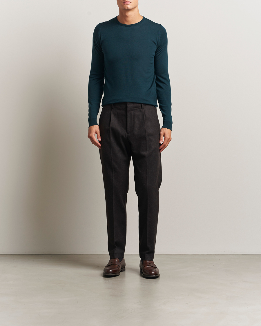 Herre | Gensere | John Smedley | Lundy Extra Fine Merino Crew Neck Richardson Green