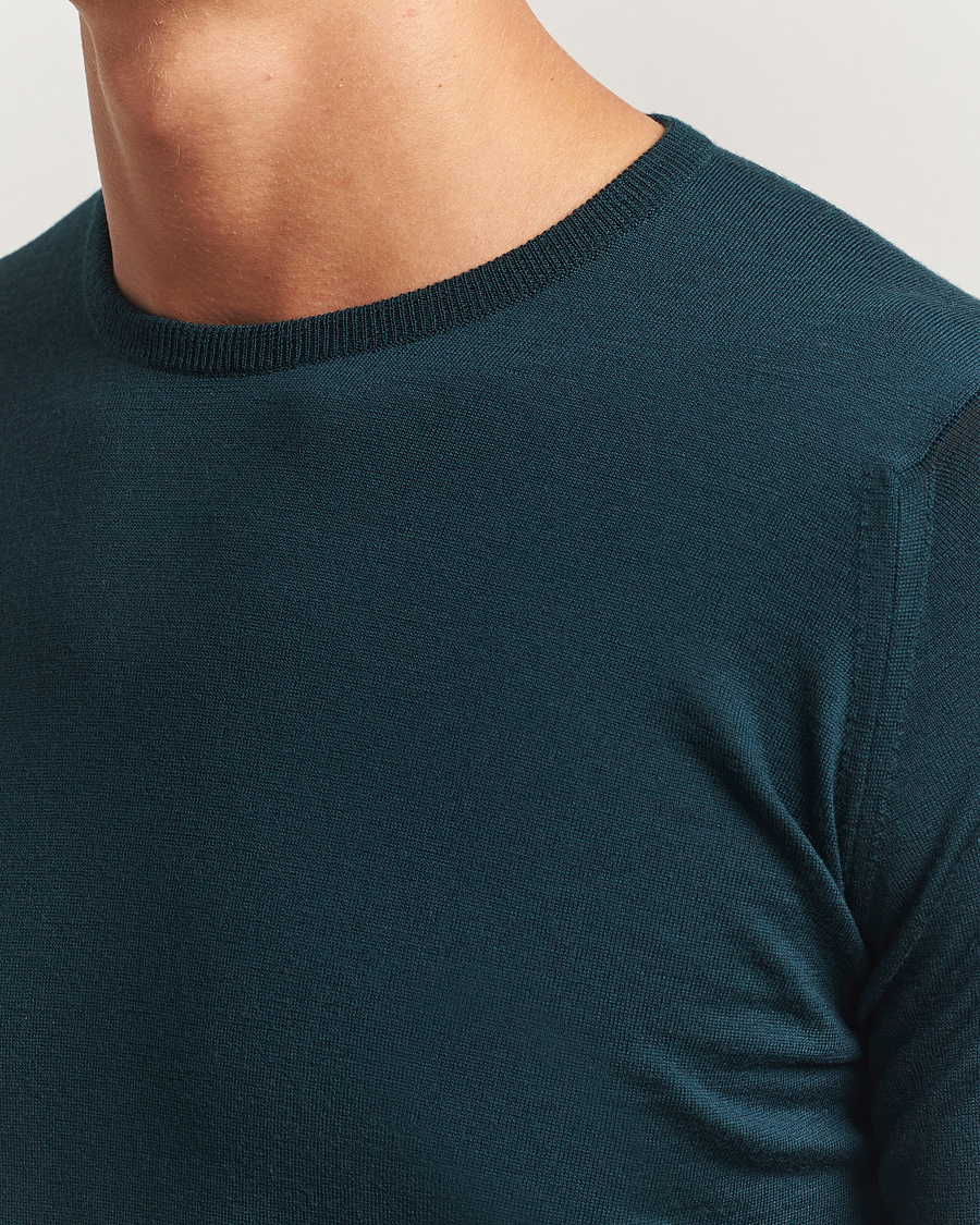 Herre | Gensere | John Smedley | Lundy Extra Fine Merino Crew Neck Richardson Green