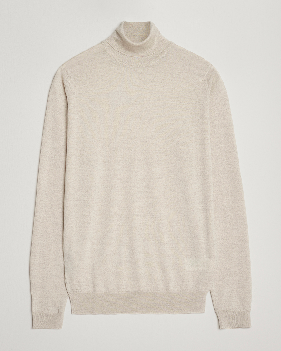Herre | Gensere | John Smedley | Cherwell Extra Fine Merino Rollneck Grey Fleece