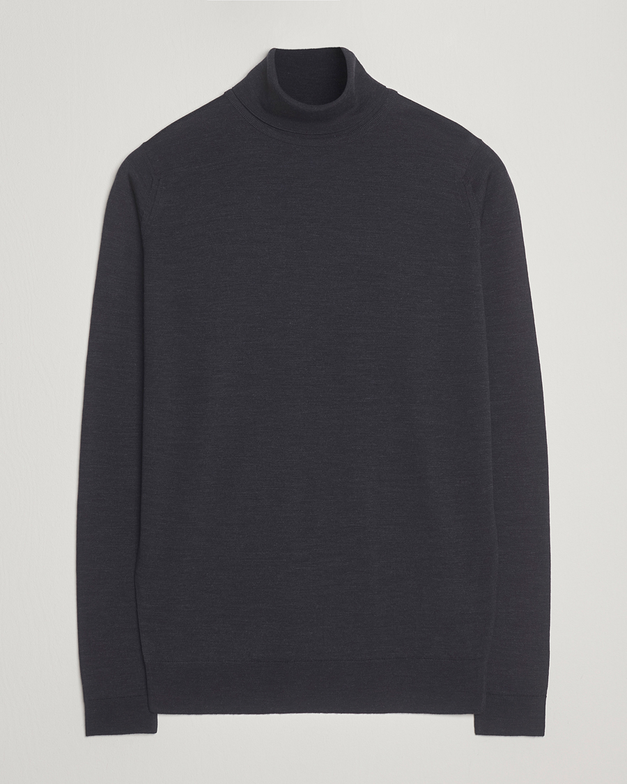 Herre | Gensere | John Smedley | Cherwell Extra Fine Merino Rollneck Hepburn Smoke