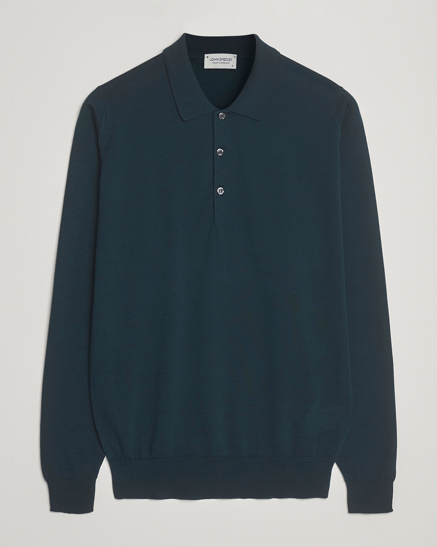 Herre | Gensere | John Smedley | Belper Extra Fine Merino Polo Pullover Richardson Green