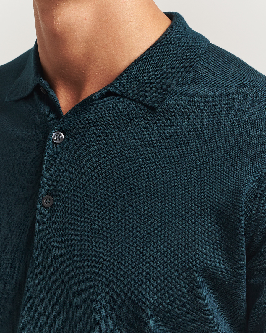 Herre | Gensere | John Smedley | Belper Extra Fine Merino Polo Pullover Richardson Green