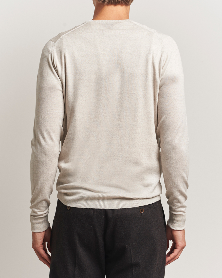 Herre | Gensere | John Smedley | Bobby Extra Fine Merino V-Neck Pullover Grey Fleece