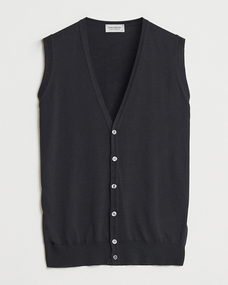 Herre | Gensere | John Smedley | Huntswood Slim Fit Waistcoat Black