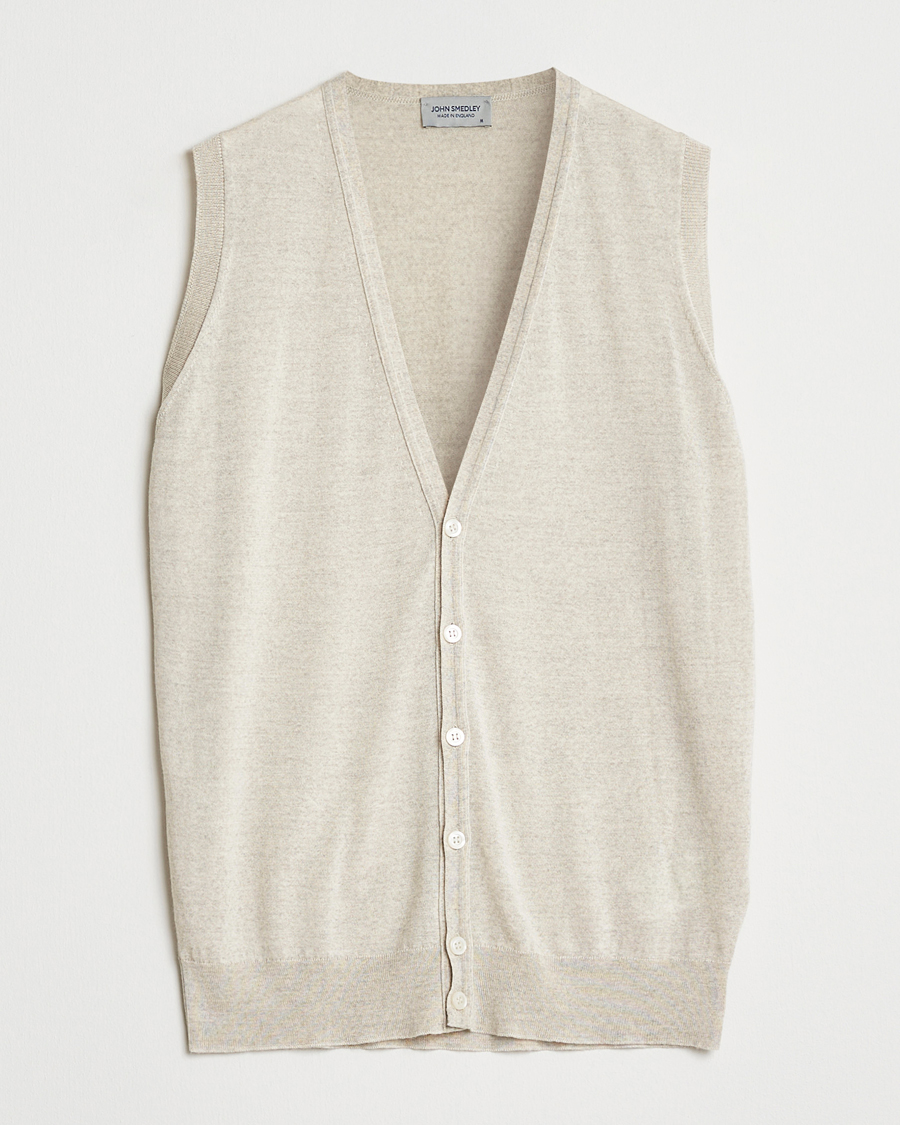 Herre | Gensere | John Smedley | Huntswood Slim Fit Waistcoat Grey Fleece